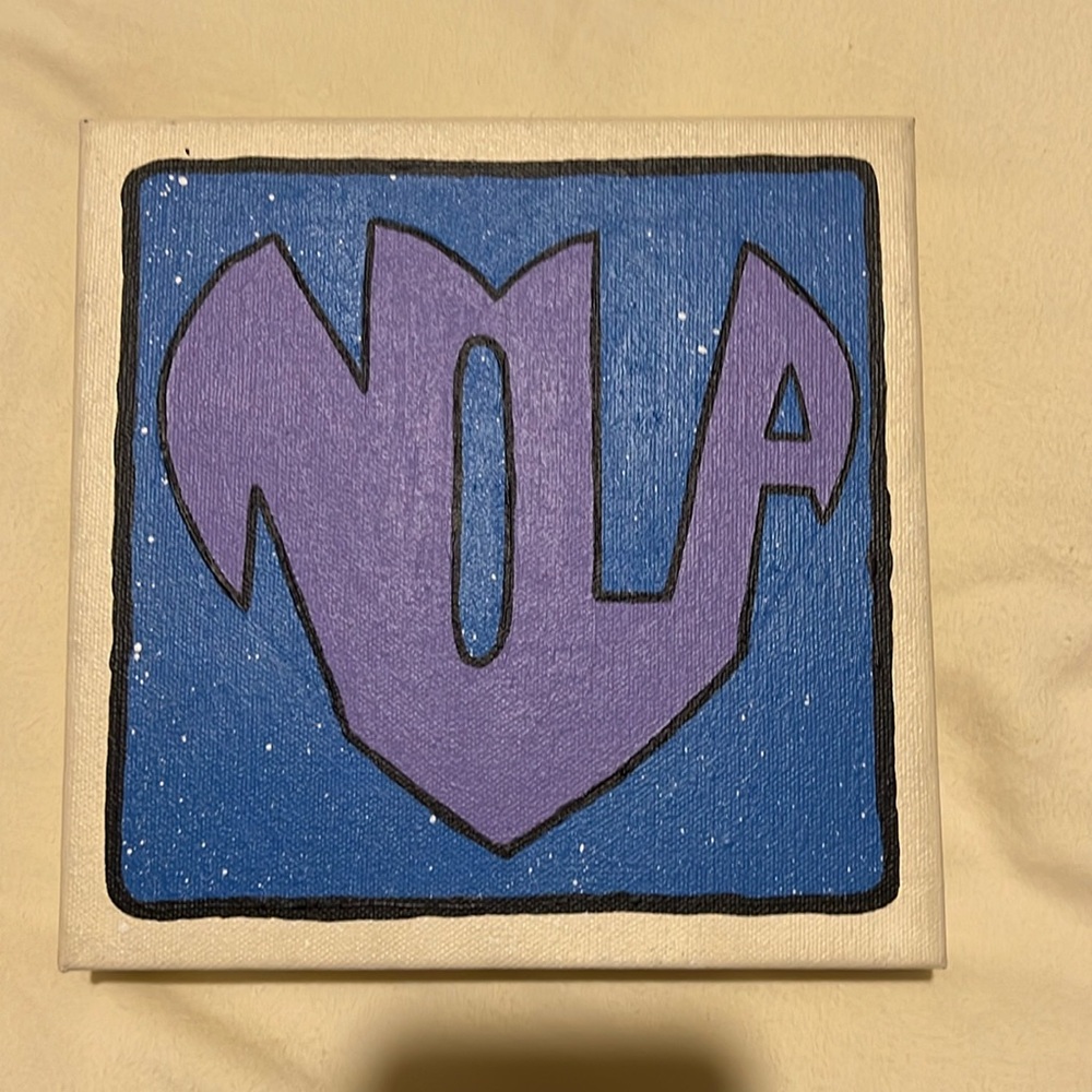 Nola heart canvas painting